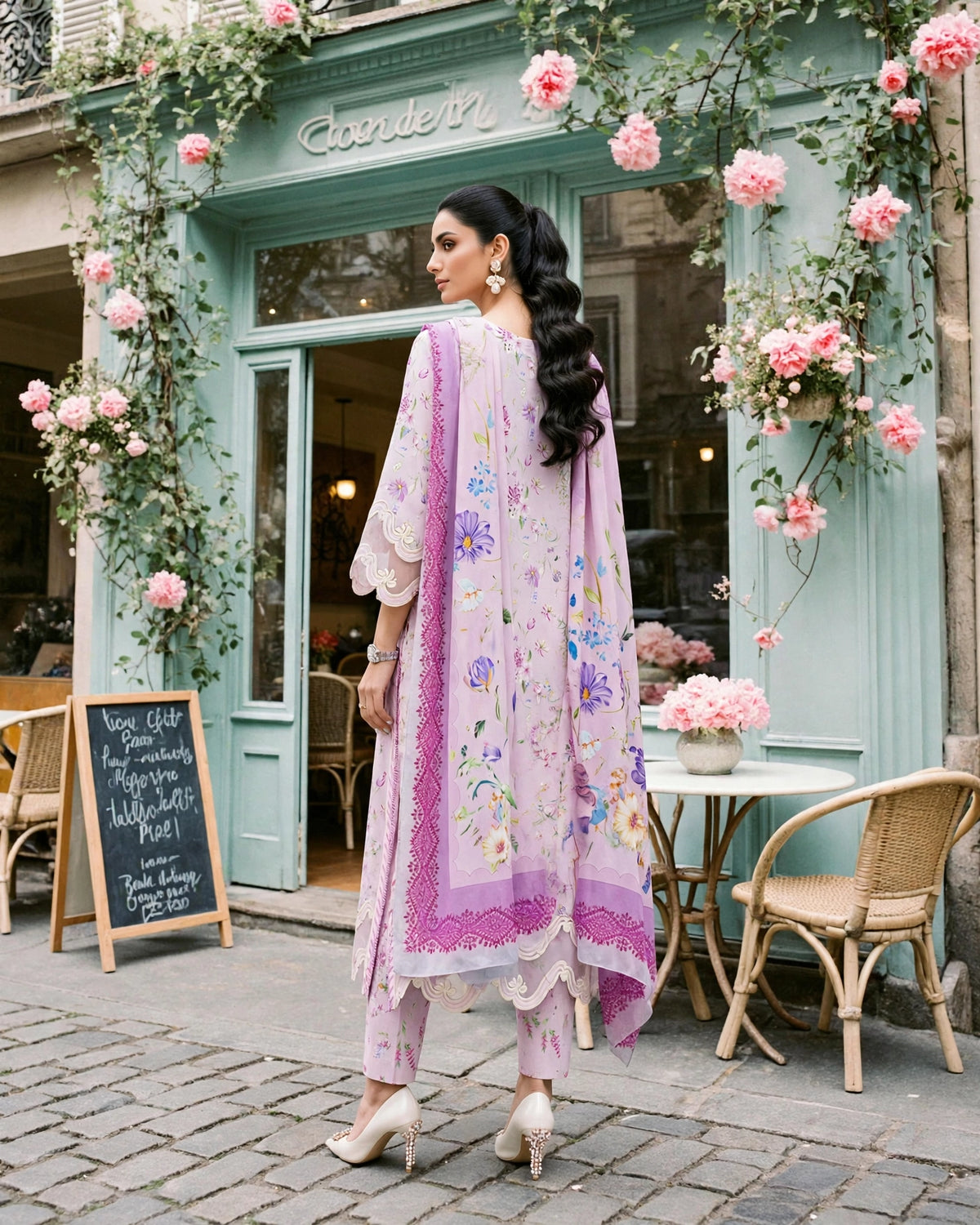 Roshaane Valentina – Printed &amp; Embroidered 3-Piece Unstitched Ensemble | Volume 5