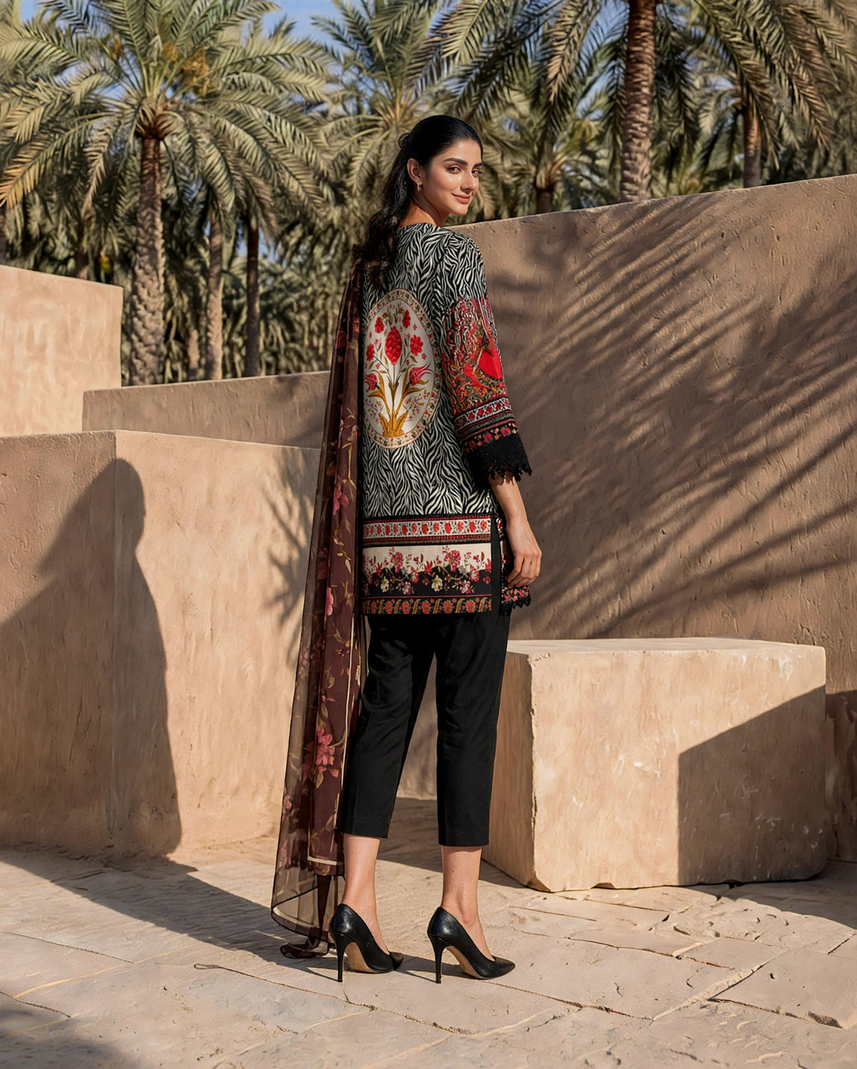 Roshaane Calista – Printed 3-Piece Unstitched Ensemble | Volume 5