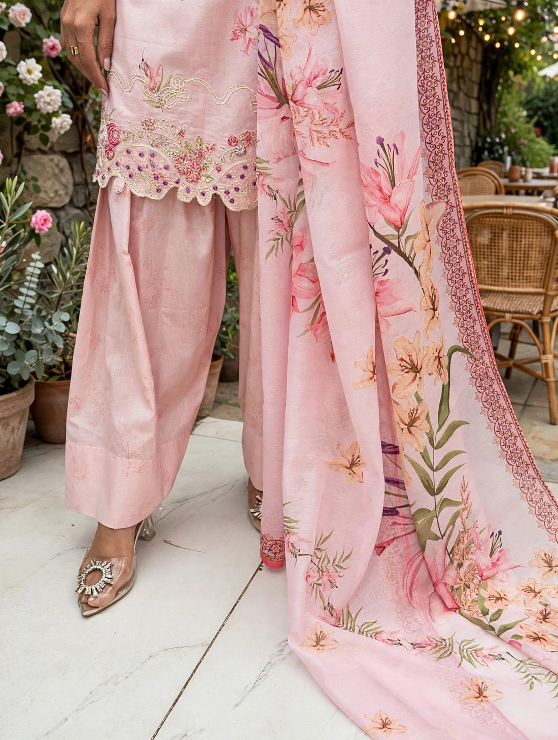 Roshaane Elara – Printed &amp; Embroidered 3-Piece Unstitched Ensemble | Volume 5