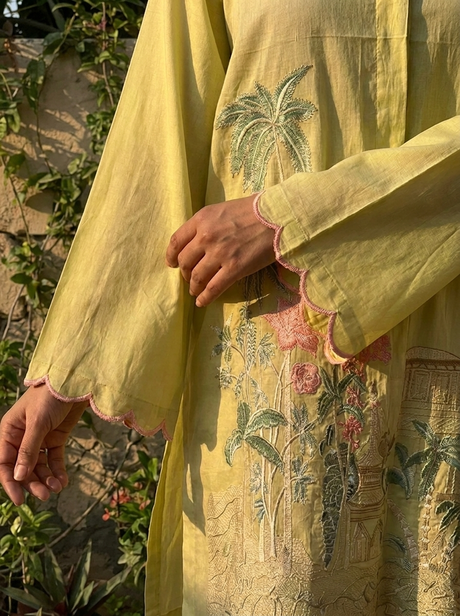 Apple Green Embroidered Premium Lawn Shirt