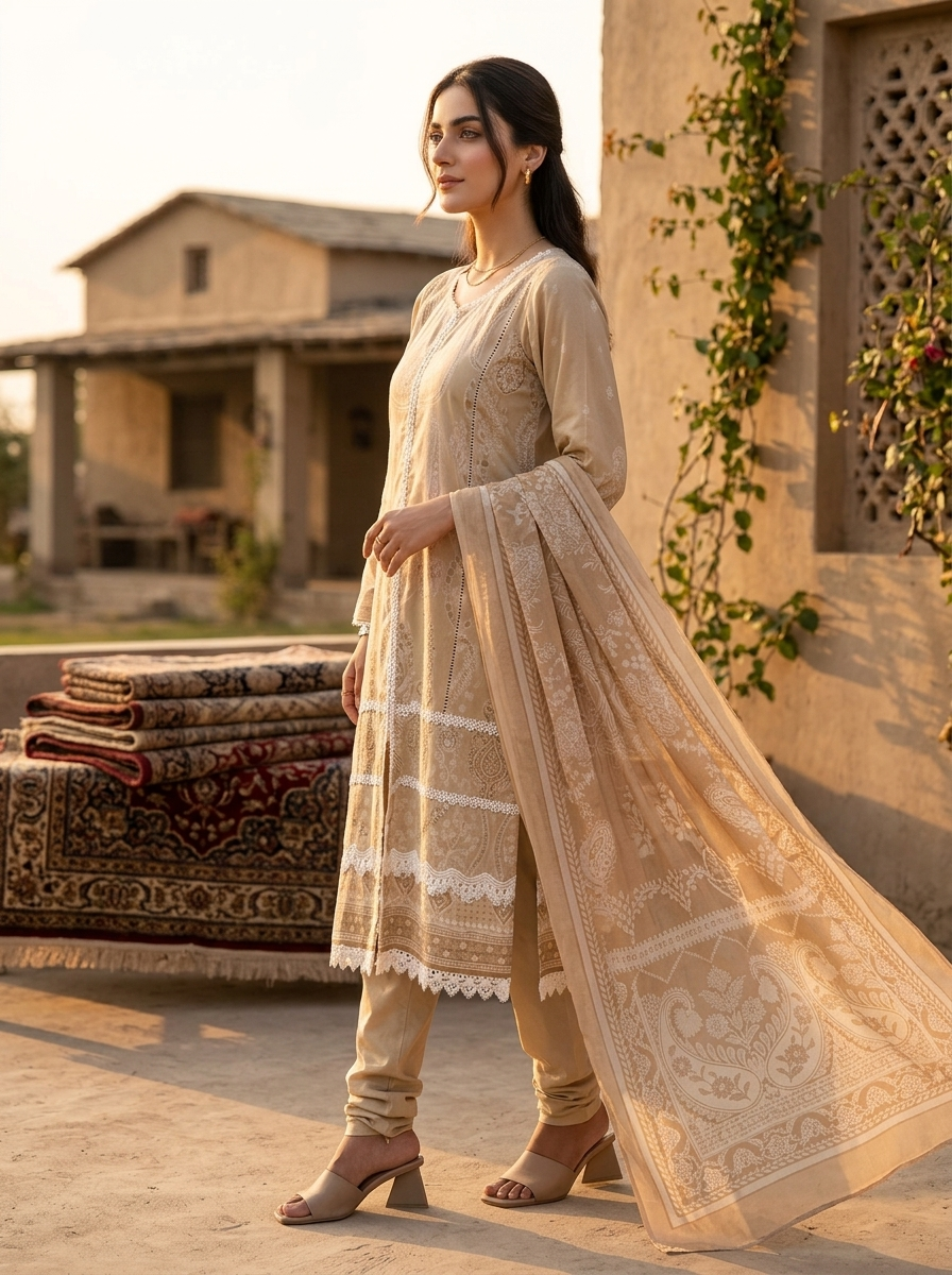 Roshaane Celeste – Printed 3-Piece Unstitched Ensemble | Volume 5