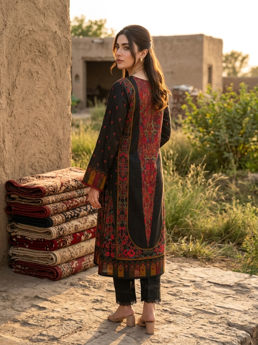 Roshaane Elara – Printed 3-Piece Unstitched Ensemble | Volume 5