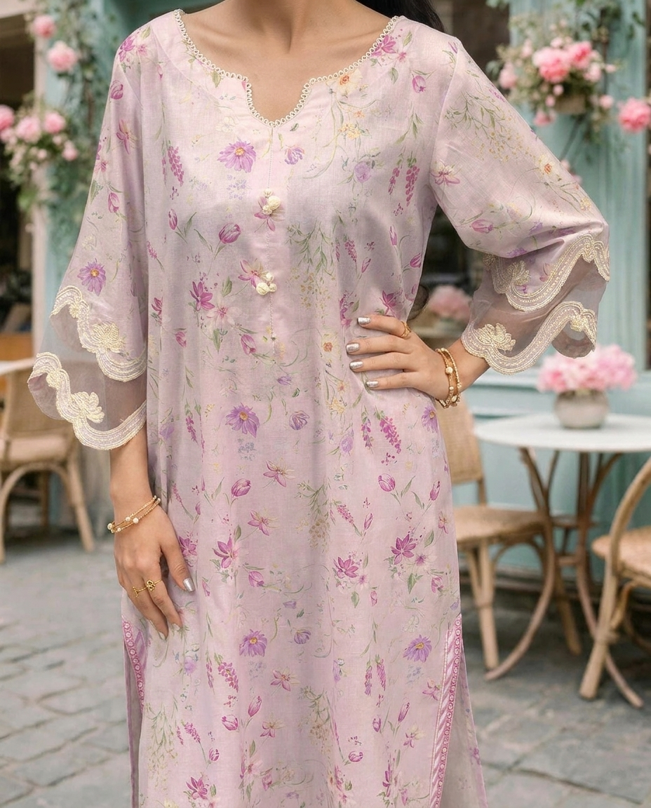 Roshaane Valentina – Printed &amp; Embroidered 3-Piece Unstitched Ensemble | Volume 5