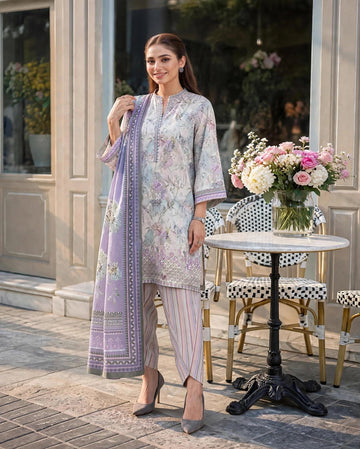 Roshaane Amara – Printed &amp; Embroidered 3-Piece Unstitched Ensemble | Volume 5
