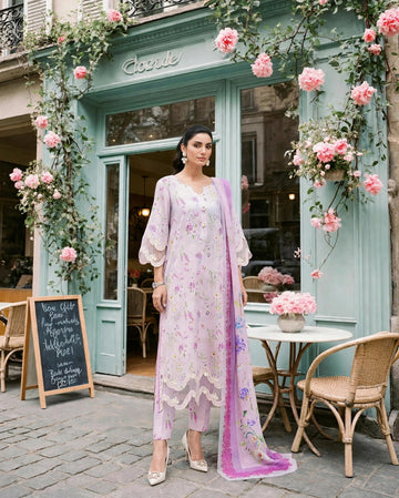 Roshaane Valentina – Printed &amp; Embroidered 3-Piece Unstitched Ensemble | Volume 5