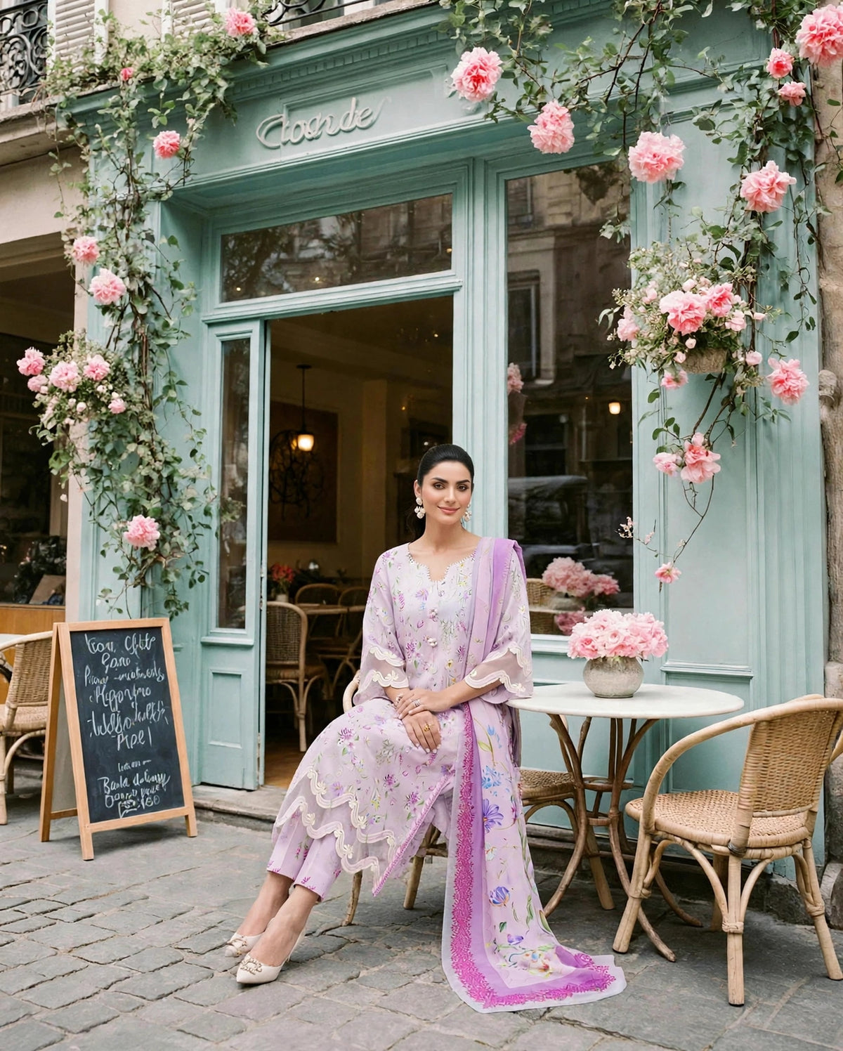 Roshaane Valentina – Printed &amp; Embroidered 3-Piece Unstitched Ensemble | Volume 5