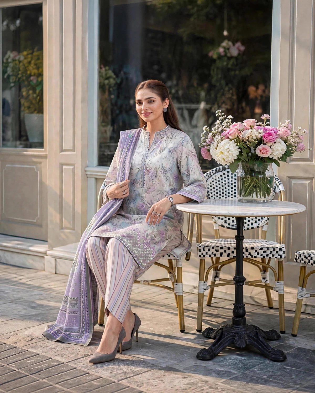 Roshaane Amara – Printed &amp; Embroidered 3-Piece Unstitched Ensemble | Volume 5