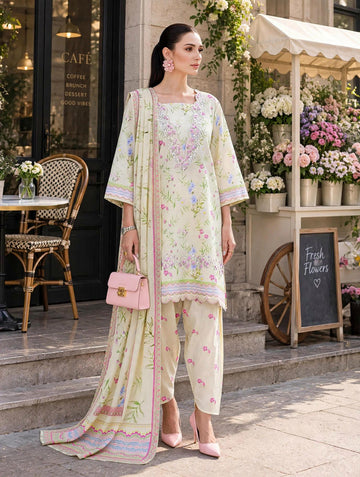 Roshaane Seraphine – Printed &amp; Embroidered 3-Piece Unstitched Ensemble | Volume 5