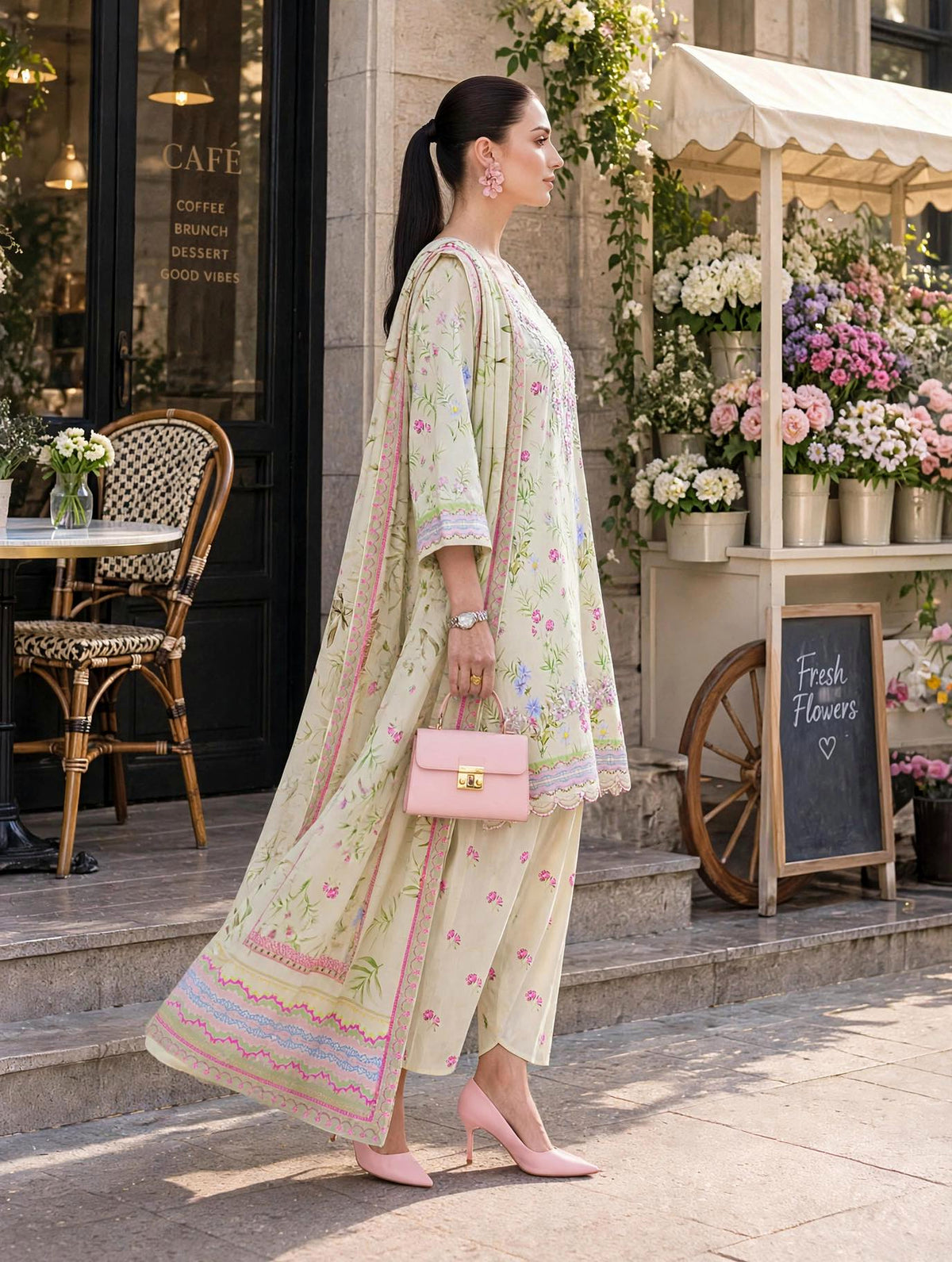 Roshaane Seraphine – Printed &amp; Embroidered 3-Piece Unstitched Ensemble | Volume 5