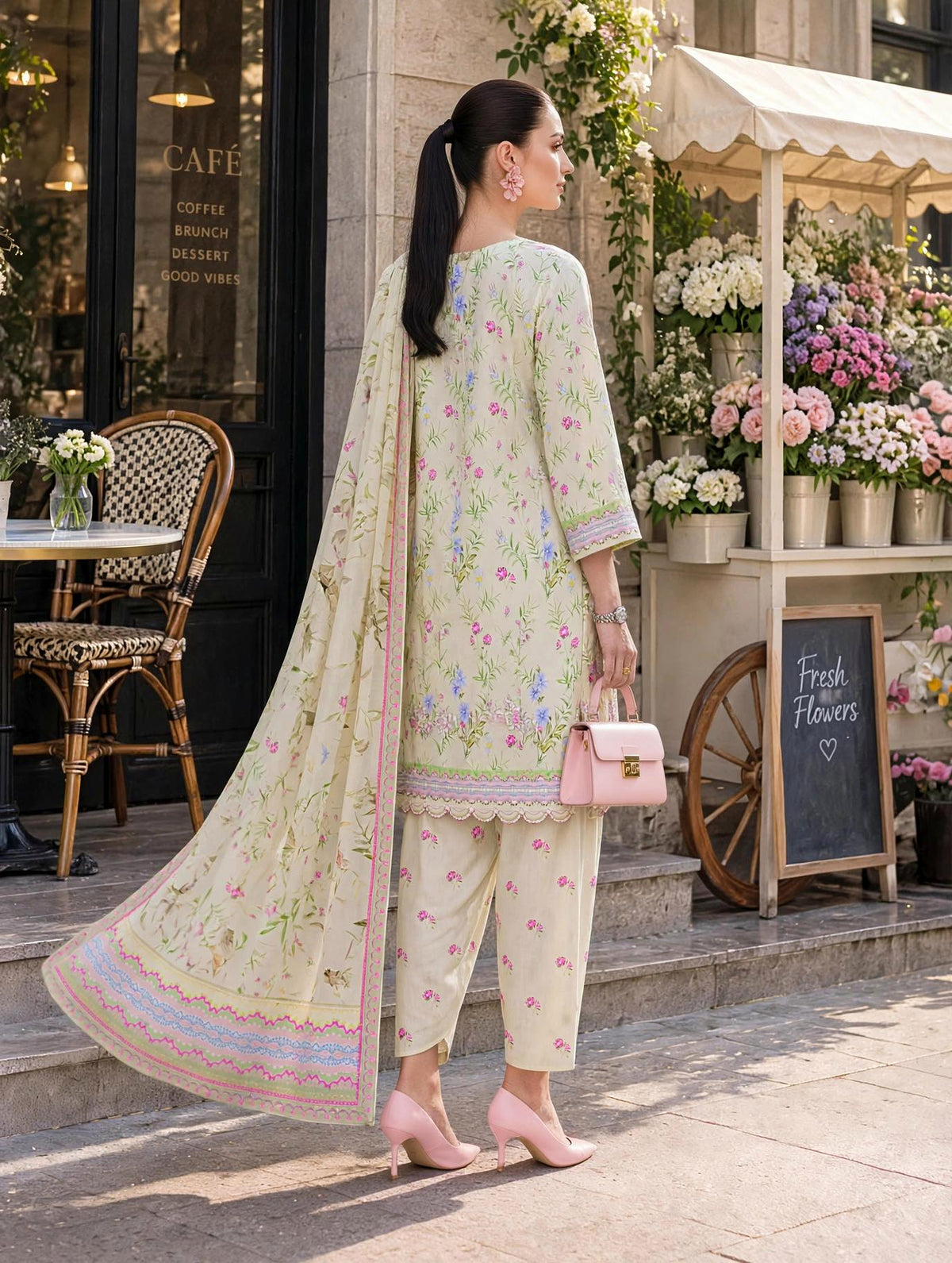 Roshaane Seraphine – Printed &amp; Embroidered 3-Piece Unstitched Ensemble | Volume 5